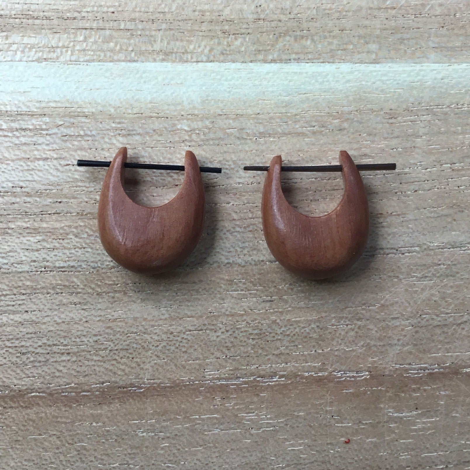 wood earrings.