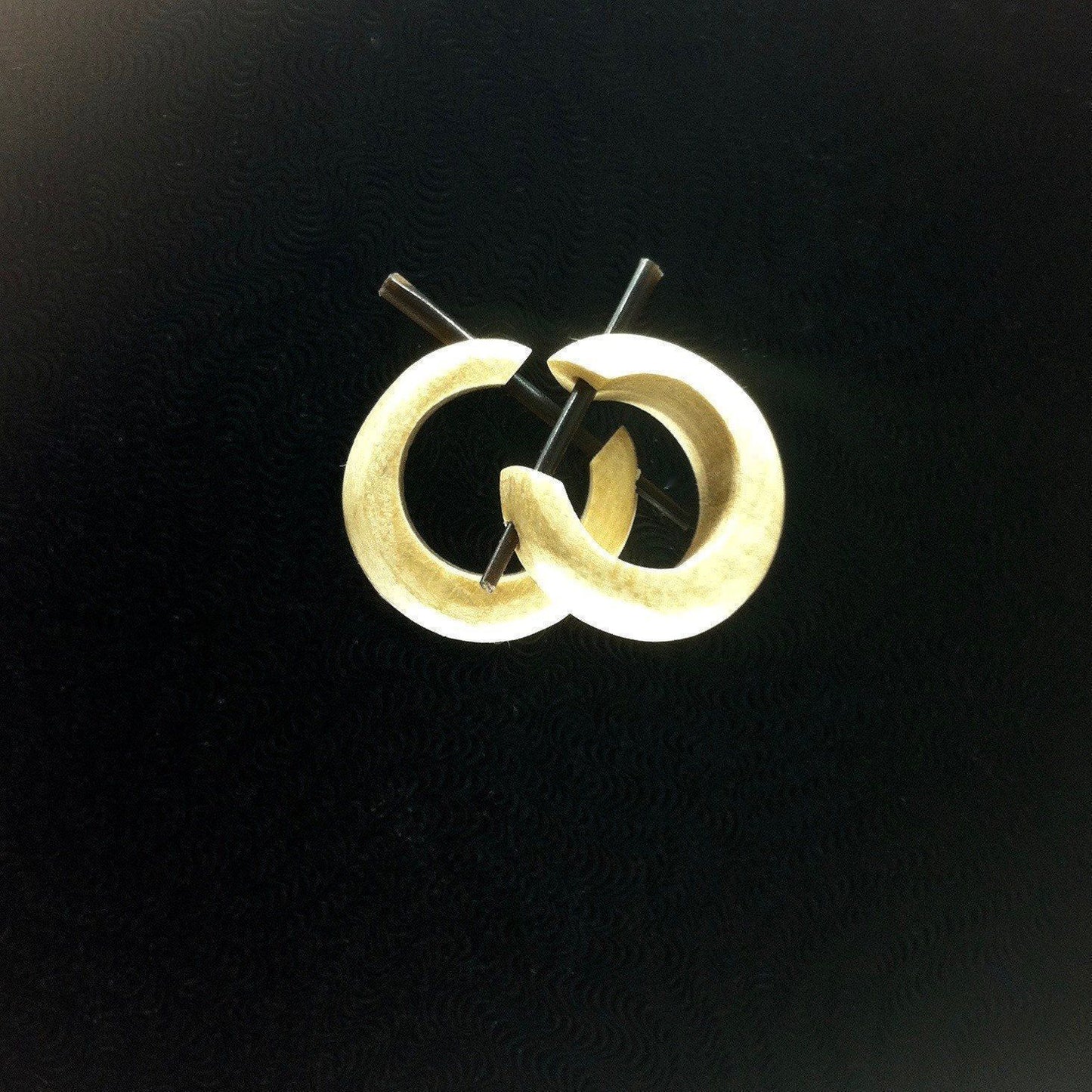 Wood Earrings :|: Small hoop earrings, wood.
