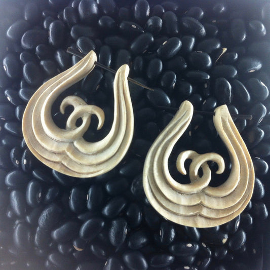 Post Wooden Hoop Earrings | wooden earrings.