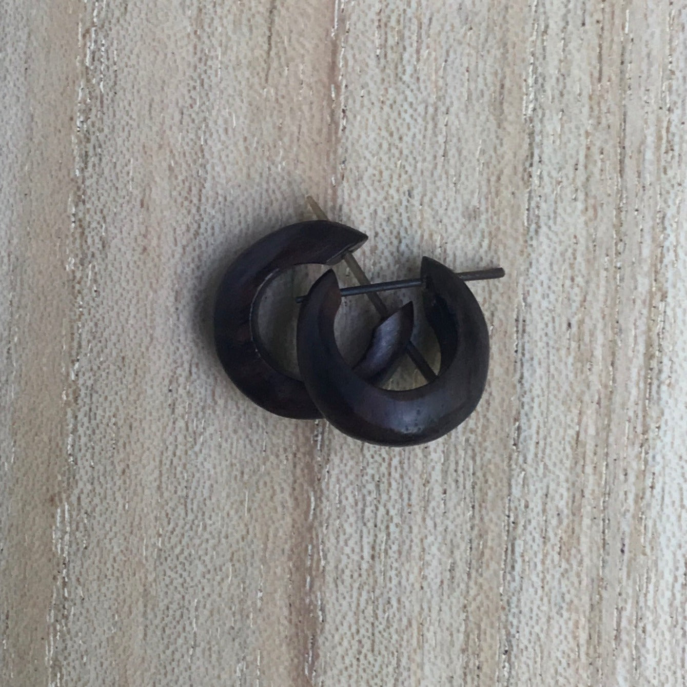 wood hoop earring