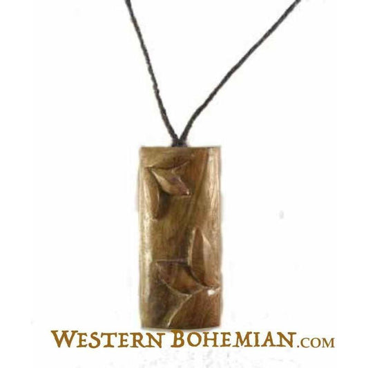  Wood Necklace | Tribal Jewelry :|: Rosewood pendant | Wooden Jewelry 