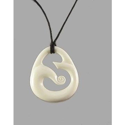 Necklaces Earth tone jewelry | Wood Jewelry :|: Silken Ivorywood Pendant, Wind. | Tribal Jewelry 
