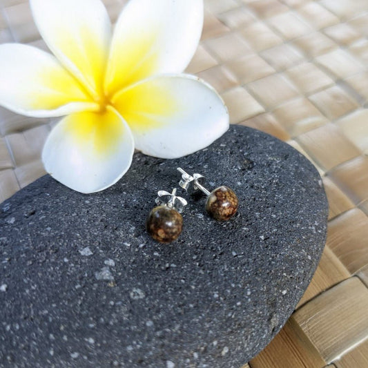 Organic Hawaiian Wood Jewelry | Stud Earrings :|: Agar wood Stud Earrings